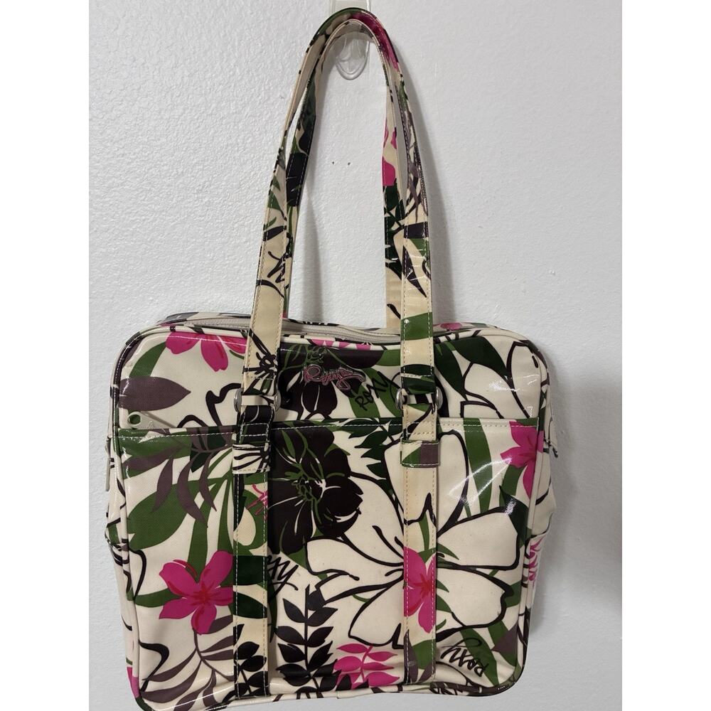 Vintage Y2K Roxy Luggage Weekend Bag Purse Handbag Carry On Aloha Floral Cream